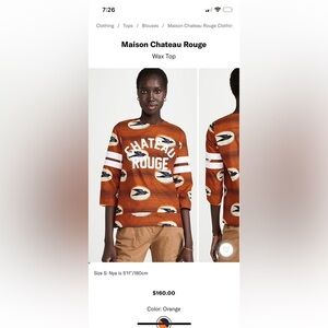 Maison Chateau rouge top NWT 🧡🍊